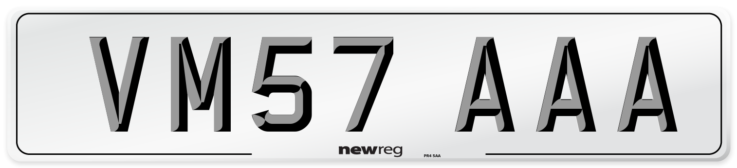 VM57 AAA Number Plate from New Reg